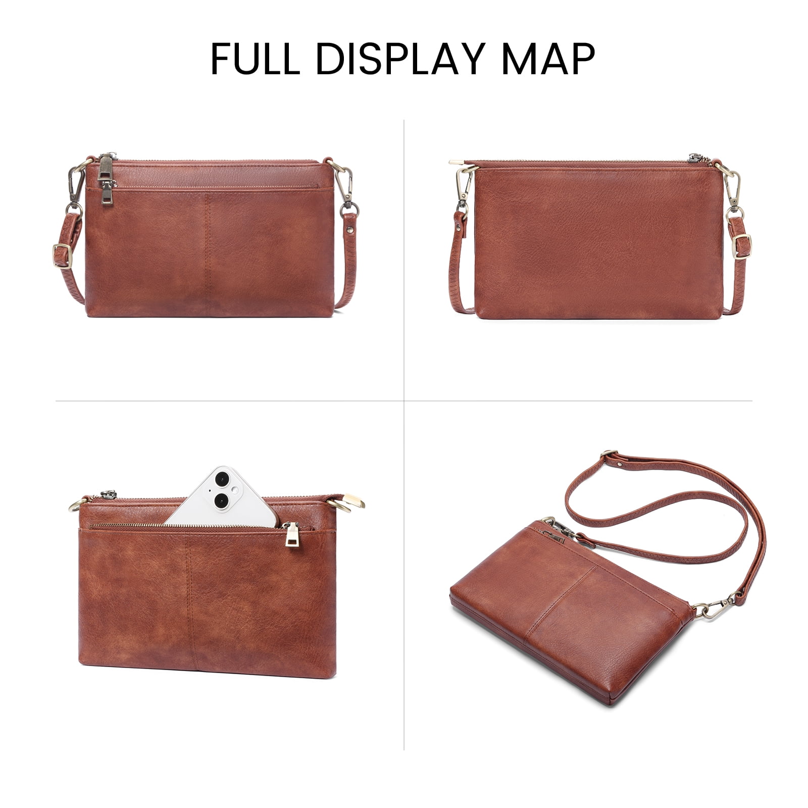SENDEFN Small Crossbody Bags for Women Trendy Clutch Purse PU Leather Shoulder Bags with Adjustable Strap