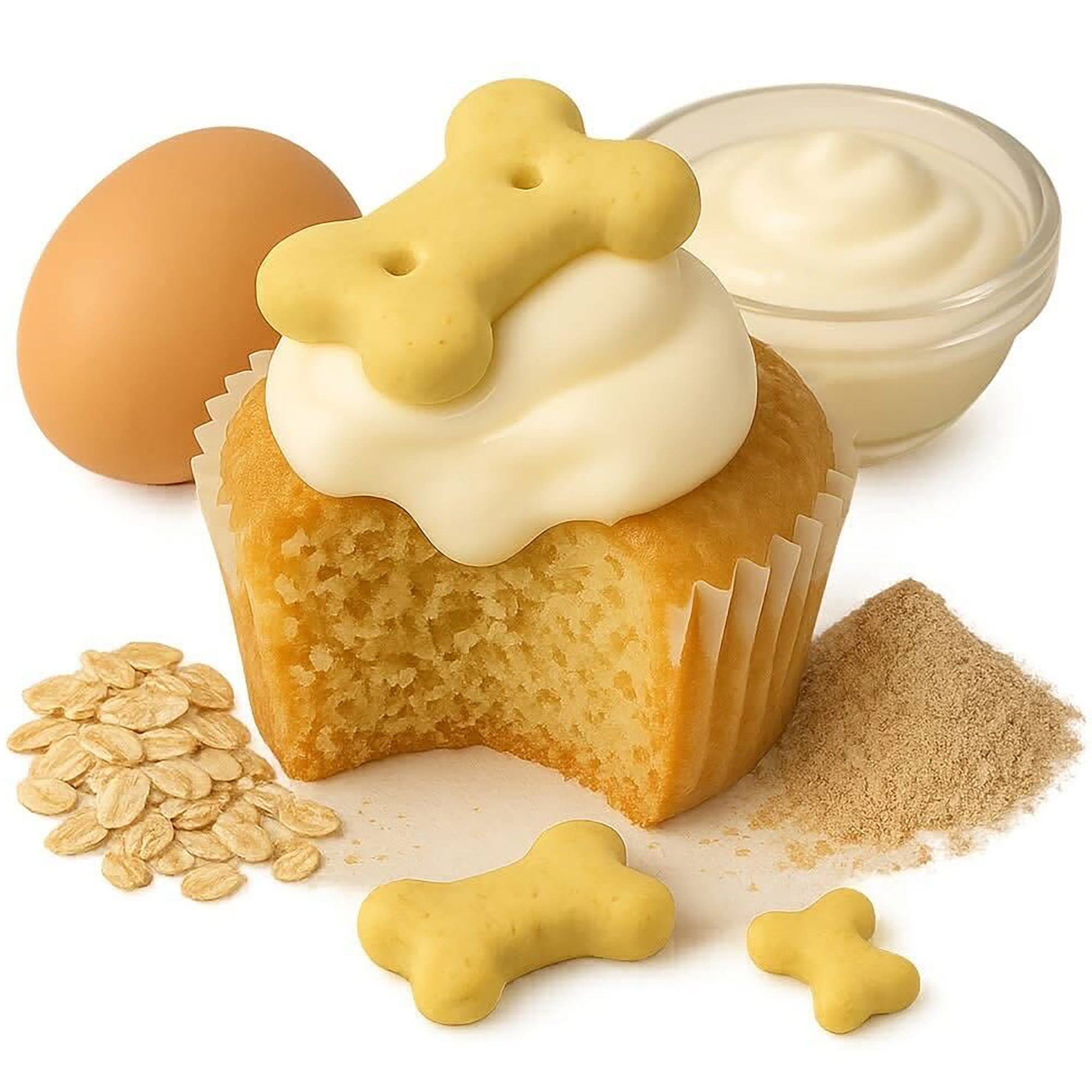 Wagging Dog Bakery: Puppin Mini Cupcake Dog Treat - 30 Pack Crunchy Biscuits, Countertop Jar, Quality Baked Goods for Your Furry Friends, Pet Reward