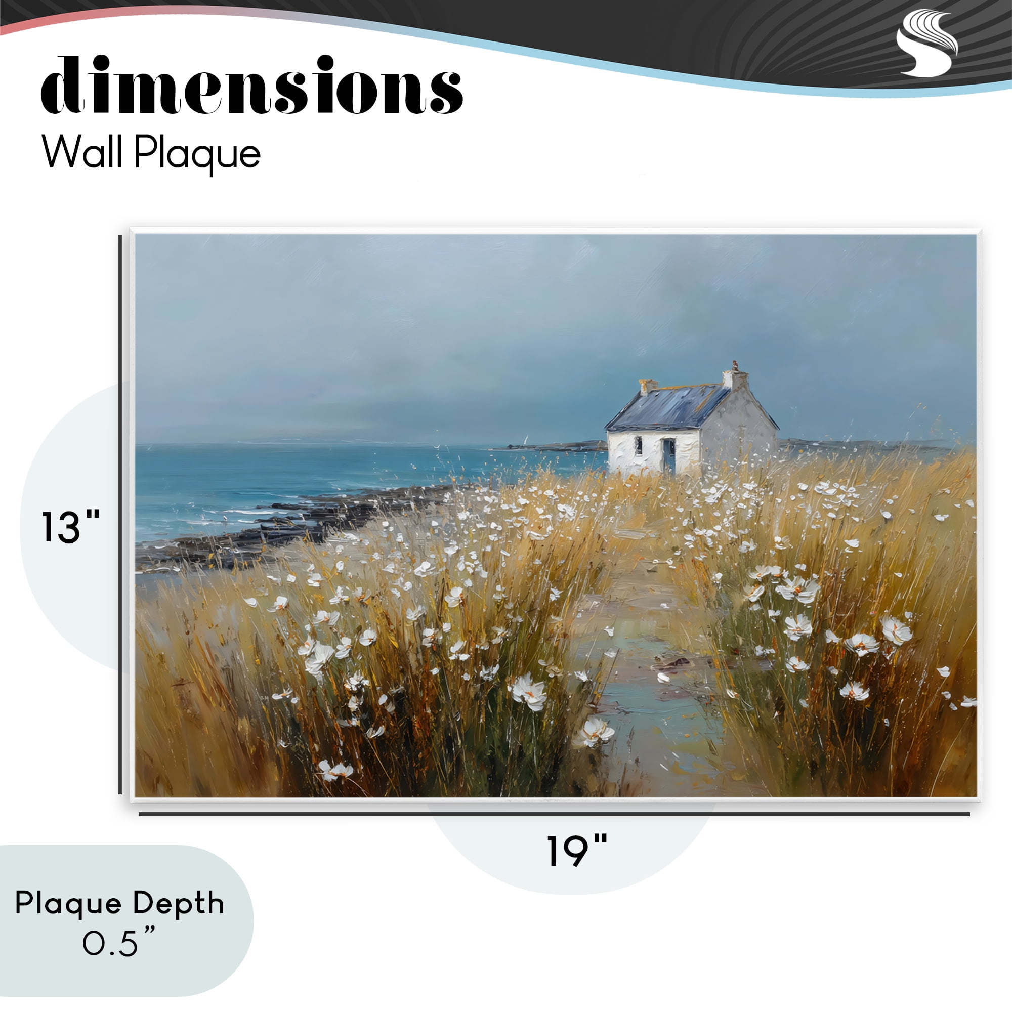 Stupell Industries Oceanfront Cottage Wildflowers Wall Plaque Art, design by Petal Prints Design