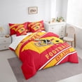 thumbnail image 3 of Erosebridal American Football Bedding Sets Twin Size, Soccer Sports Bed Sheets Set, Red Orange, Kansas, Ultra Soft 7 Pieces, 3 of 7