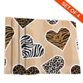 thumbnail image 2 of DouZhe Polyester Set de 4 Sets de Table, Coeurs Léopard Tigre Zèbre Texture Motif Résistant à la Chaleur Place Mats pour Table à Manger, 12 "x 18", 2 of 6
