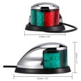 thumbnail image 4 of 2Pcs 12V Navigation Lights LED Zinc Alloy Bow Light Marine Boat LED Red Green Pontoons Sailing Signal Lights, 4 of 10