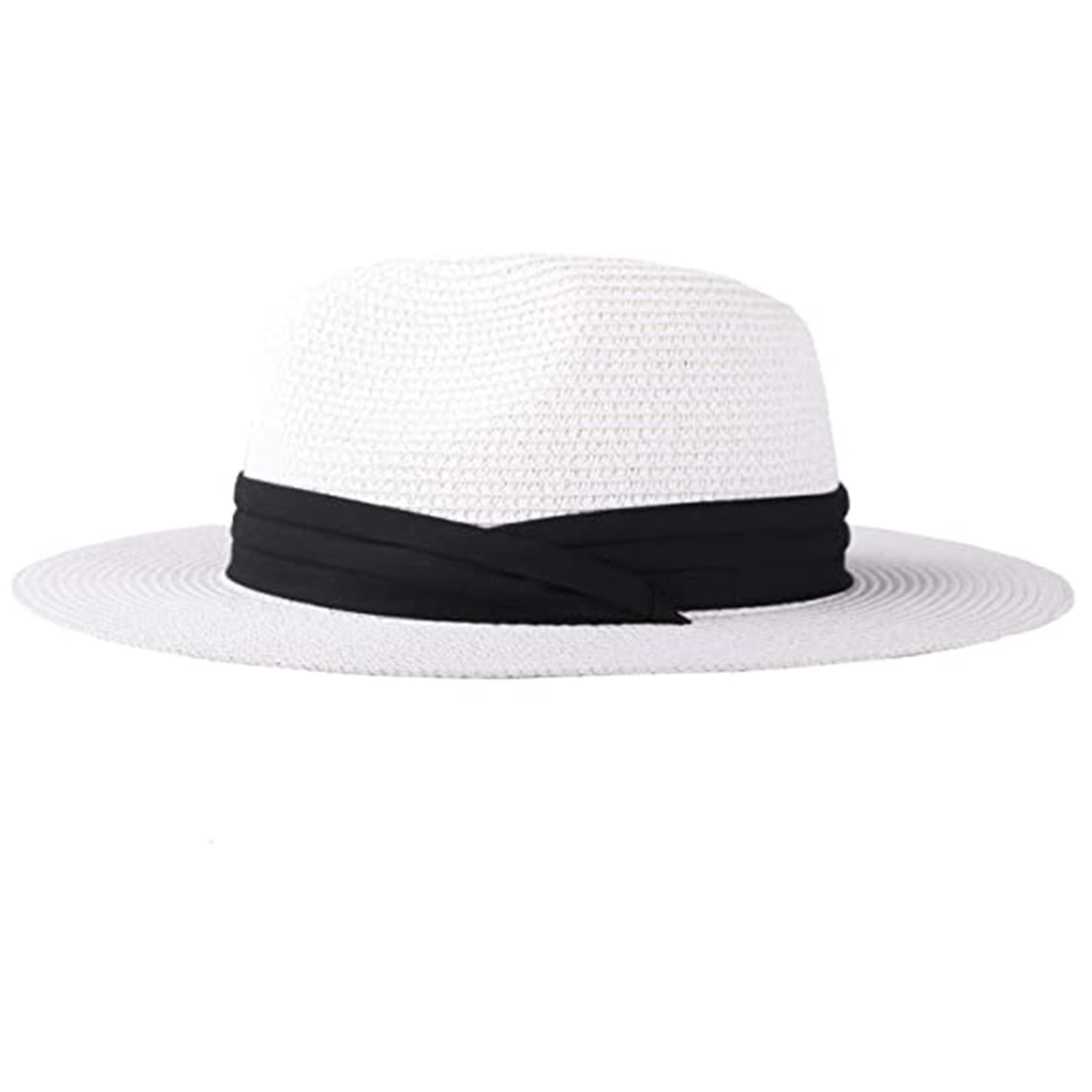 Womens Fashion Solid Color Wide Panama 