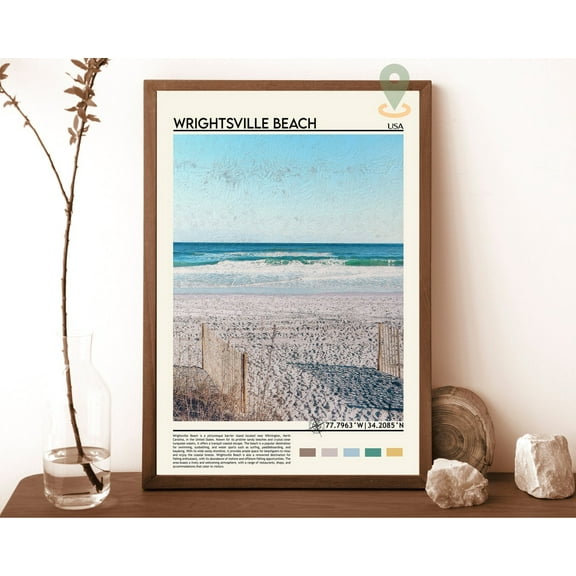 Wrightsville Beach Print, Wrightsville Beach Poster, Wrightsville Beach Wall Art, Wrightsville Beach Travel, North Carolina Print Wall Art, Modern Wall Decor, 8x12 UNFRAMED