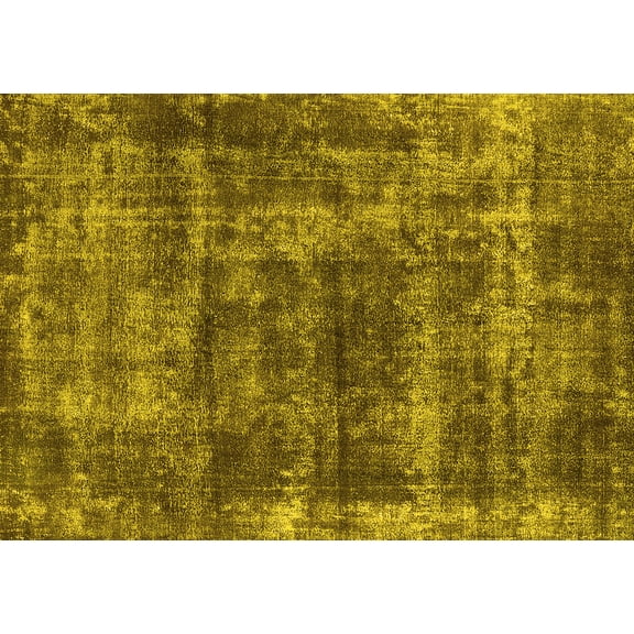 Ahgly Company Machine Washable Indoor Rectangle Persian Yellow Bohemian Area Rugs, 5' x 7'