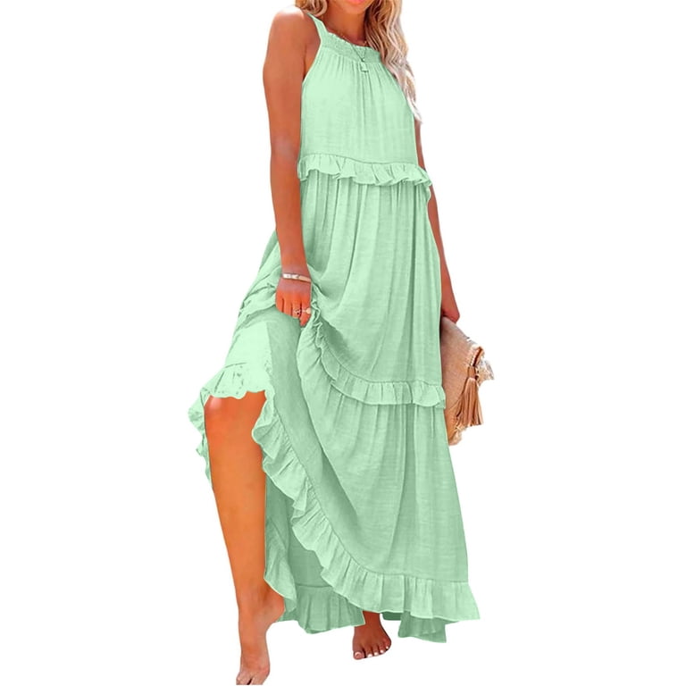 slim fit dress slacks High Neck Mint Green Chiffon A-line Bridesmaid Dress – Ohmollydress main image 0