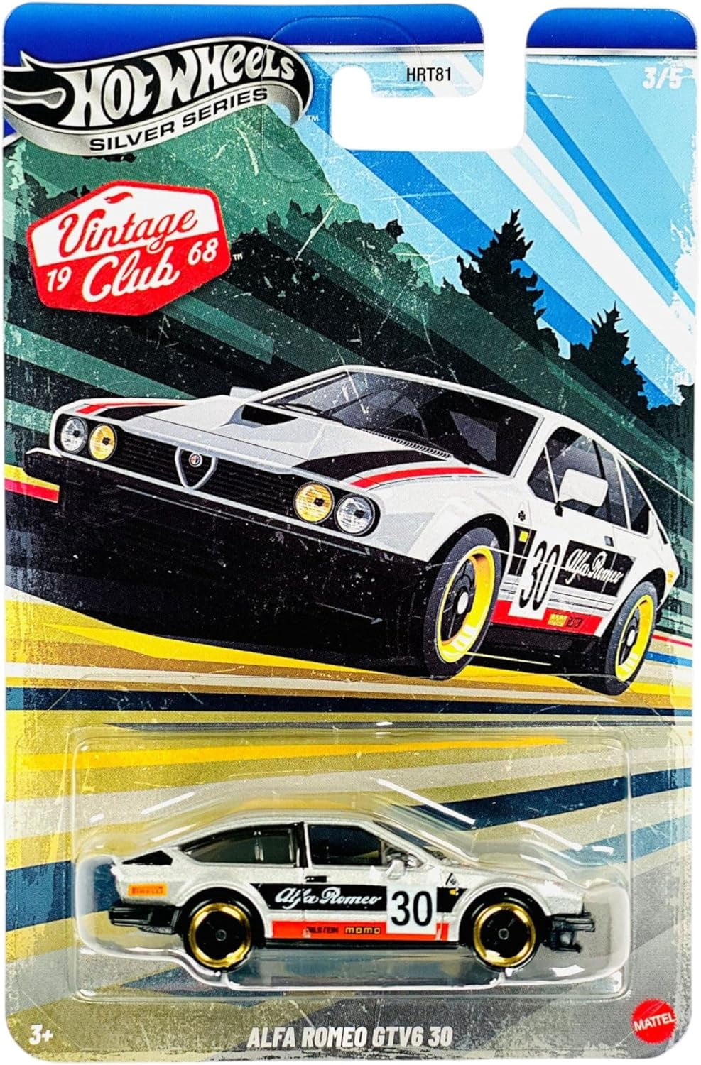 Hot Wheels Vintage Club '68 Silver Series Die-Cast Cars Set, 5-Pack, Alfa Romeo, BMW 507, Honda, Porsche, Ford Galaxie HRT81-956J