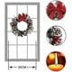 thumbnail image 3 of Christmas Door Wreath, 30cm Christmas Wreaths for Front Door, Christmas Decoration Door Wreath With Bow, Bell, Pine Cone (White+Green), 3 of 5