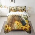 thumbnail image 2 of Erosebridal 3D Horse Bed in a Bag, Rustic Farmhouse Bed Set, Vibrant Sunflower Reversible Comforter Sets, Breathable Room Decor, 7-Piece, 2 of 6