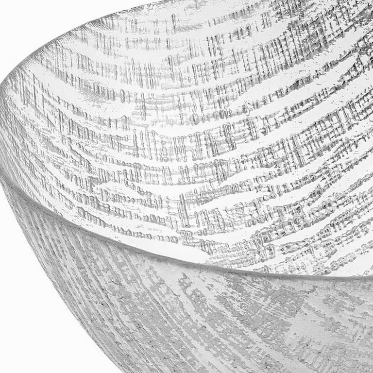 11 Hand Crafted Glass Silver Accent Salad Or Serving Bowl 11 Hand Crafted Glass Silver Accent Salad Or Serving Bowl