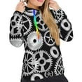 thumbnail image 5 of Yiaed Metallic Gears Print Womens Casual Hoodies Crew Neck Long Sleeve Sweatshirts With Pocket Pullover Tops Women's Hooded Sweatshirt-Large, 5 of 5