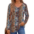 thumbnail image 2 of Fantaslook Womens Tops Dressy Casual Pleated Blouses V Neck Long Sleeve Shirts Fall Tunic Tops, 2 of 7