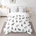 thumbnail image 2 of Manfei Wild Deer Moose 7-Piece Bedding Comforter Set,Rustic Farmhouse Cabin King Bedding Sets,White Gray Bed Sheets For Boys Kids,Super Cozy Room Decor Reversible, 2 of 8