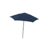 Fiberbuilt Home 7.5 ft. Hex Beach Umbrella 6 Rib Push Up Natural Oak with Navy Blue Spun Poly Canopy