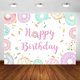 thumbnail image 1 of Fondo de cumpleaños con forma de dona para niñas, decoración de fiesta, pancarta de feliz cumpleaños con dona, fondo de fotografía, foto de mesa de pastel de cumpleaños, 1 of 5