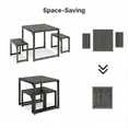 thumbnail image 4 of Aiho 25.6" Dining Table Set for 2, Kitchen Table with 2 Stools, Wood Dining Room Dinette Sets with Metal Frame for Breakfast Nook and Small Space - Black, 4 of 6