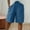 Dark Blue, variant on Sakmal Home Womens Shorts Cotton Linen Bermuda Blue Solid 9 Inch Inseam Mid Rise Shorts with Pockets
