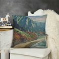 thumbnail image 2 of Hawaiian Throw Pillow Cushion Cover, Na Pali Coast Kauai Hawaii Adventurous Journey Landscape, Decorative Square Accent Pillow Case,Redwood Green, 2 of 5