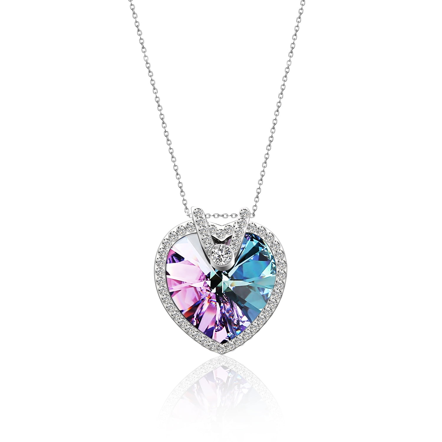 Pealrich Love Heart Fashion Pendant Necklace With Pealrich Love Heart Fashion Pendant Necklace With Swarovski Crystal For Women Birthday Bridesmaid Gift Jewelry Com