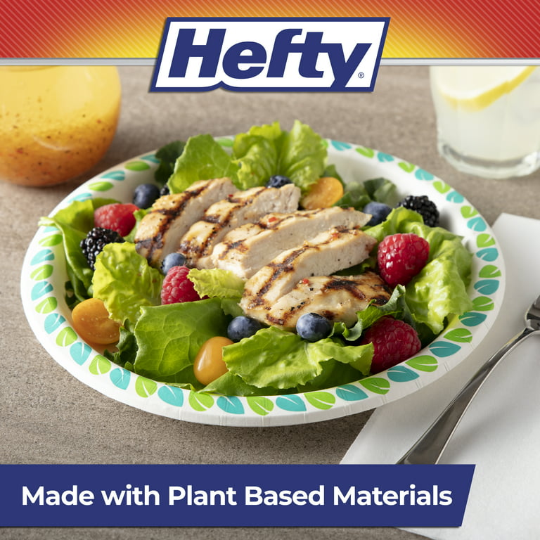 Hefty Compostable Printed Paper Plates, 8.6 Inch, 20 Count
