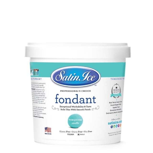 Satin Ice Fondant Roulé Turquoise - 0,91 kg (2 Lb)