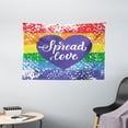 thumbnail image 1 of Pride Decorations Tapestry, Spread Love Hand Writing Heart Icon Gay LGBT Parade Slogan Grungy Vibrant, Wall Hanging for Bedroom Living Room Dorm Decor, 60W X 40L Inches, Multicolor, by Ambesonne, 1 of 2