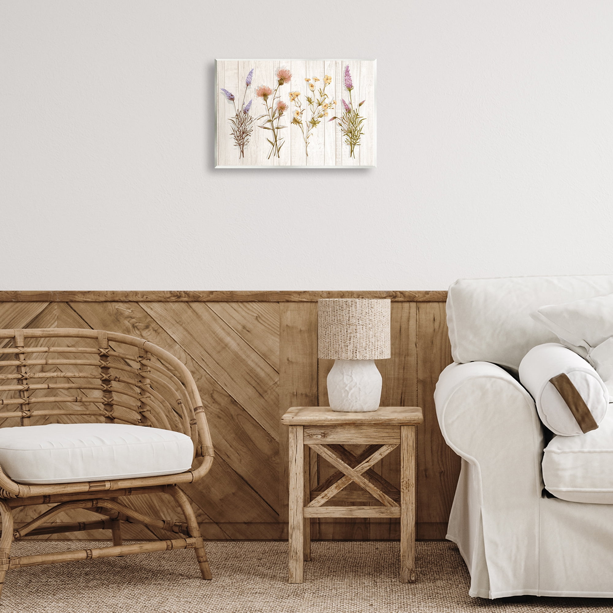Stupell Industries Wild Flower Sprigs Plants & Flowers Painting Unframed Art Print Wall Art, 15 x 10