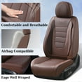 thumbnail image 2 of Coverado Front Car Seat Covers, Stylish Faux Leather 2 Seat Protectors, Automotive Interior Accessories Universal Fit for Most Cars, Brown, 2 of 7
