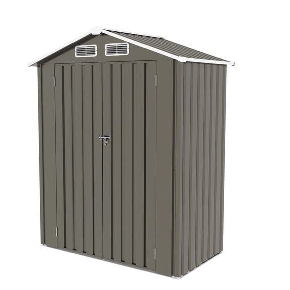 5x3 FT Metal Garden Storage Shed - Compact Waterproof Design with Lockable Door for Tools & Bikes