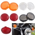 thumbnail image 2 of BIBABLYKE 2 Pack Turn Signal Light Lens Lenses Covers Kit Round Motorcycles Turn Signal Light Lens Caps used for XL883 1200 X48, 2 of 8
