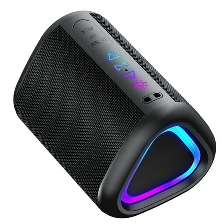 Bluetooth Speaker Portable Speaker with Lights,15W Loud Stereo Sound, All Day Playtime, TWS Pairing, BT5.3, Home/Party/Outdoor/Beach (Black)