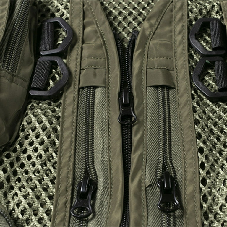 Apexfwdt Men's Fishing Vest Outdoor Work Hunting Utility Vest Quick-Dry Safari Travel Vest Jacket with Multi Pockets, Size: 2XL, Black