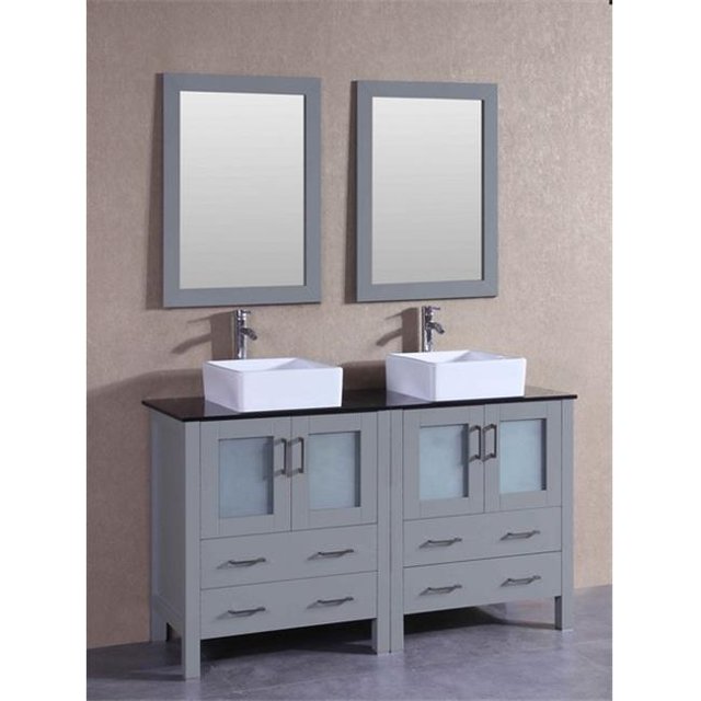 Mercury Import Group AGR230CBEBG 60 in. Bosconi Double Vanity Set - Gray