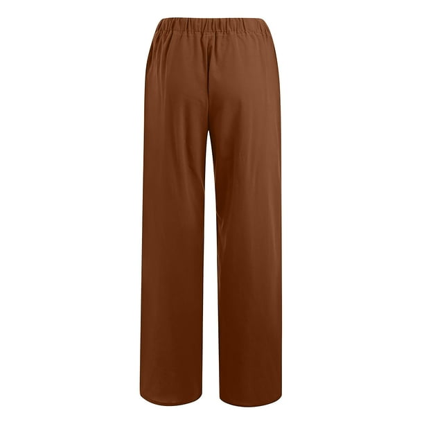★関税/送料込★★TWN☆RAGTIME WIDE COTTON PANTS★4色 Women's Cotton Linen Pants Elastic Waist Drawstring Wide Leg