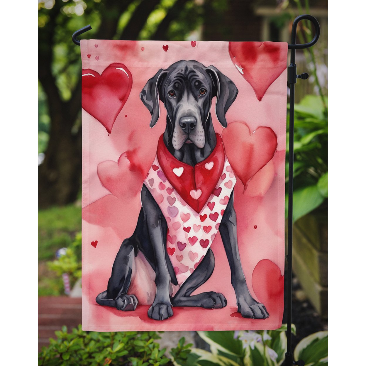 Great Dane My Valentine Garden Flag 11.25 in x 15.5 in