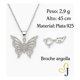 thumbnail image 2 of Collar De Mariposa Con Zirconias Para Mujer De Plata 925 Plateado, 2 of 5