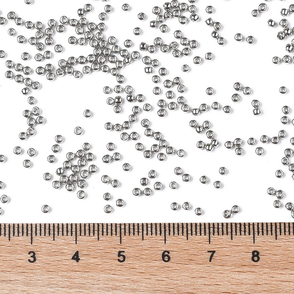 TOHO Round Seed Beads Japanese Seed Beads (713) Olympic Silver Metallic 11/0 2.2mm Hole: 0.8mm about 1110pcs/10g