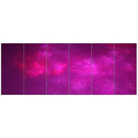 6 Graphic Designs - Design Art 'Bright Pink Starry Fractal Sky' 6 Piece Graphic Art Print Set on Canvas