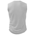 thumbnail image 4 of Men's Ribbed Henley Tank Tops Knit V Neck Sleeveless Workout T Shirt Muscle Gym Fitness Tee Gray, 4 of 7