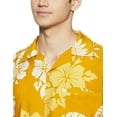 thumbnail image 3 of Stylore Hawaiian Shirt for Men Short-Sleeve Button-Down Shadow Hibiscus Yellow White 6XL, 3 of 6