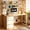 Walnut, variant on DreamCurship Computer Desk with Hutch, Home Office Desk with Drawers and Shelves, Wood Writing Study Desk, White