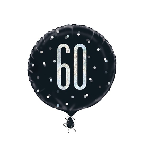 Unique Party - Globo de Aluminio Diseño Prismático Glitz (Negro)