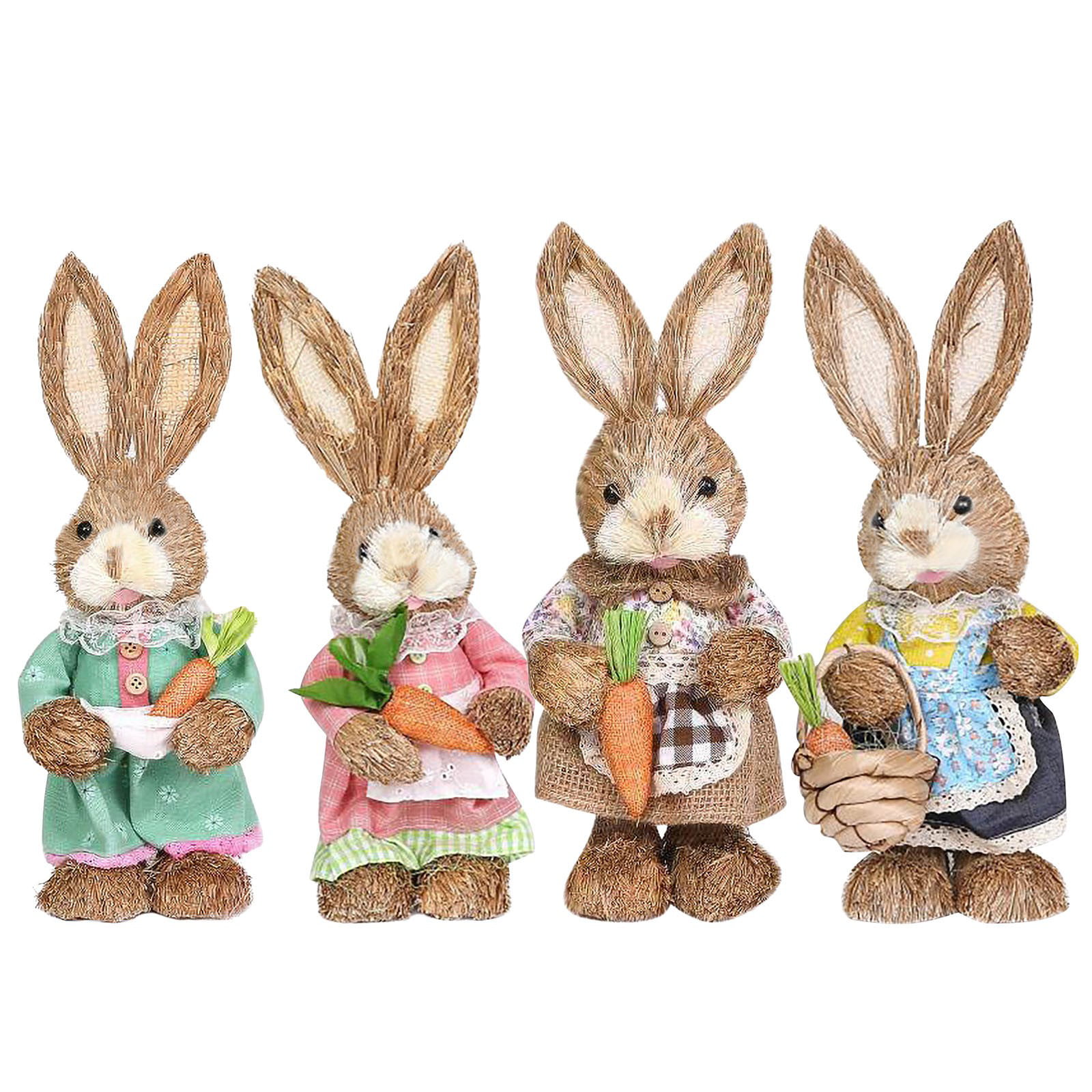25cm Mini Easter Rabbit Props Crafts Model Simulation Straw Rabbit Home  Decoration Ornaments Easter Straw Bunny Cute Gifts - AliExpress