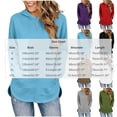 thumbnail image 3 of Inverlee Side Split Curved Hem Pullover Hoodies Solid Drawstring Hood Front Kangaroo Pocket Loose Daily Long Sleeve SweatshirtsPurple(S-XXL), 3 of 6