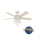 thumbnail image 2 of Hunter - Hardwick Indoor Ceiling Fan With Light, Remote, 44-inch, Fresh White, Casual-style, 4-speed WhisperWind Motor, 51331, for Living Rooms, Bedrooms, 2 of 13