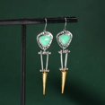 thumbnail image 2 of Vintage Turquoise Stone Drop Earrings - 925 Silver Plated Boho Jewelry For Women & Girls, 2 of 4