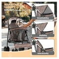 thumbnail image 5 of WDZS Compact Pet Stroller for Small-Medium Dogs/Cats up to 22lbs, 4-Wheel Lightweight Umbrella Shaped Portable Puppy Travel Jogger with Breathable Mesh, Cup Holder & Rear Storage, Leopard Print, 5 of 8