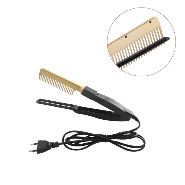 Seitruly Plancha de pelo con calentamiento en caliente, estilizador de pelo 30s, calentamiento rápido, en seco y húmedo, cepillo, peine, Cuidado del cabello