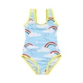 thumbnail image 2 of Qertyioot Toddler Girl One-Piece Swimsuit Cute Print Adjustable Bathing Suits Ruffle Striped Swimwear Siamese Bikini 3-7 Years, 2 of 5
