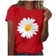 thumbnail image 1 of Camisetas de Mujer Flor Impresión Manga Corta Cuello Redondo Blusa, Ligero Y Casual de las Mujeres Camisetas, 1 of 4